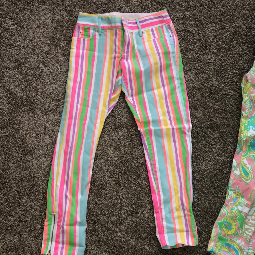 LILLY PULITZER RAINBOW STRIPE JEANS